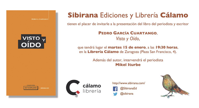 Pedro García Cuartango presenta Visto y oído en la librería Cálamo